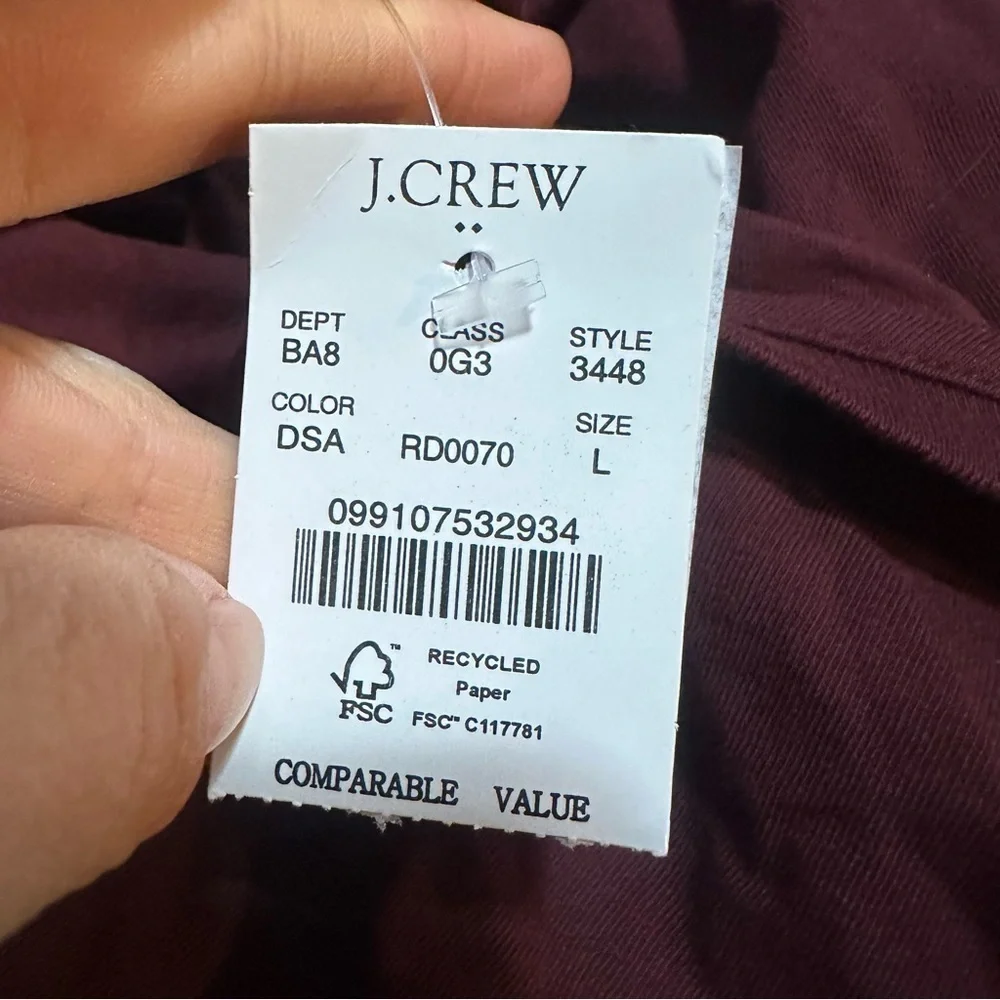 J crew deep sangria Long-sleeve jersey tee